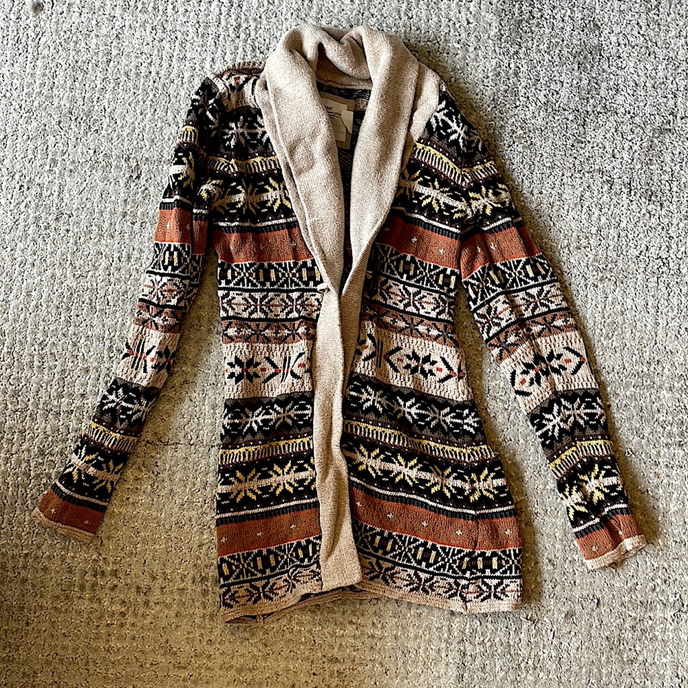 Limited edition shawl neck Navajo cardigan sweater